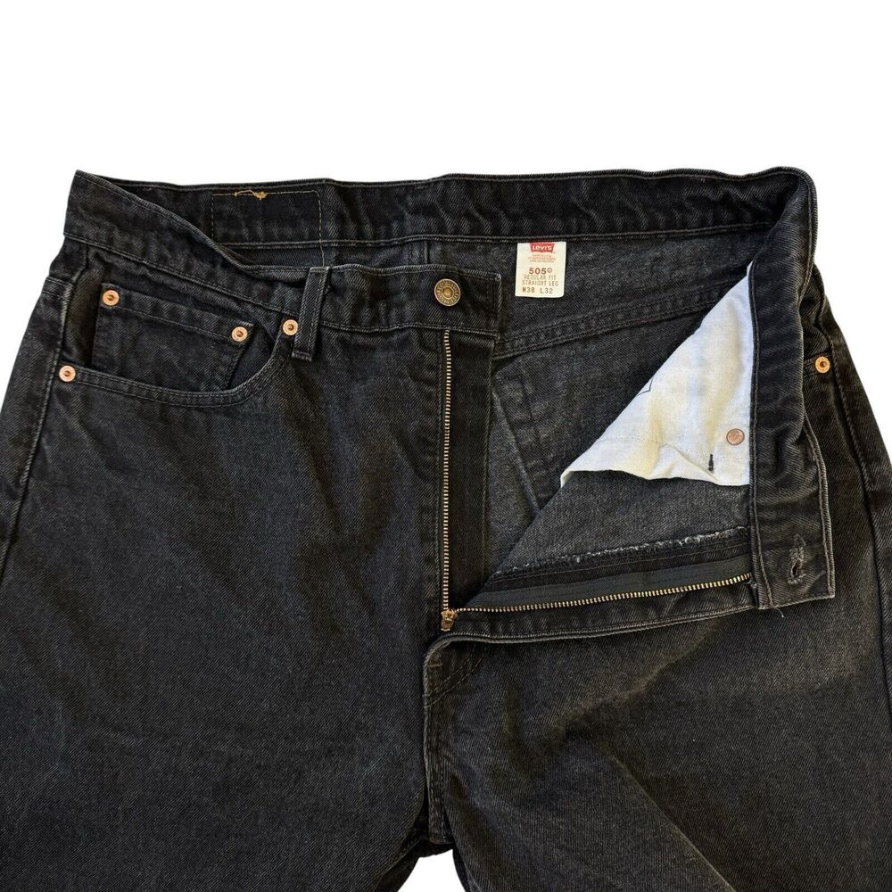 Vintage 90s Levi’s Jeans 505 Made In USA Black Men’s Tag Size 38 x 32 Retro - Picture 7 of 16